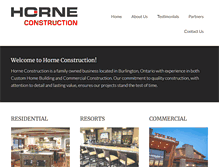 Tablet Screenshot of horneconstruction.ca